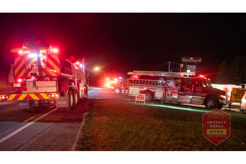 Incendie au Restaurant 108 à Cookshire-Eaton : fermeture pour une durée indéterminée